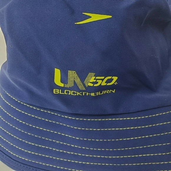 Speedo Children's Kids UV UPF 50+ Bucket Sun Hat Size L/XL Blue Navy Chin Strap - Picture 5 of 10